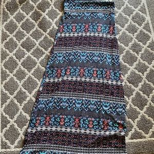 Tribal Print Maxi Skirt